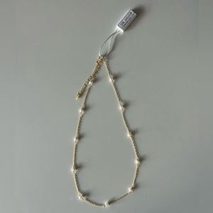 Adina Eden White Pearl Embedded Gold Necklace